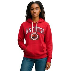 Abercrombie & Fitch Women's Small Pink Hoodie Sweatshirt Fleece Logo